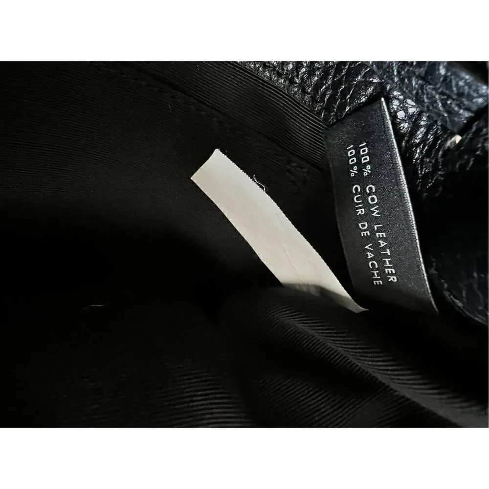 Marc Jacobs Black Pebbled 100% Cow Leather Pike Place Backpack